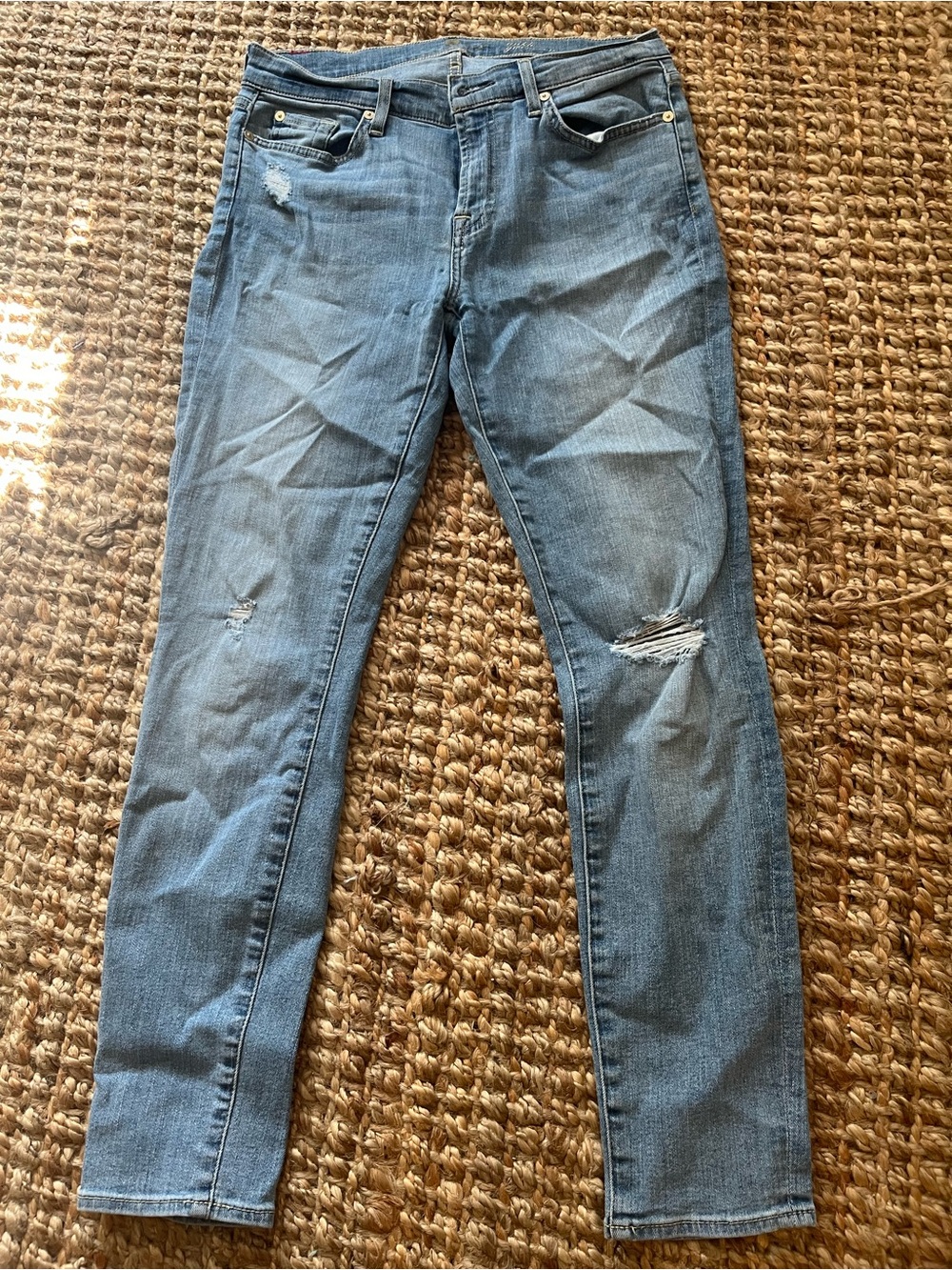 Women  Distressed Slim eFit Blue Jeans